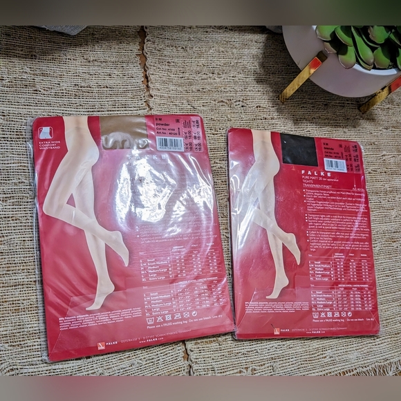 FALKE lot of 2 Pure Matte 20 Tights in Powder & Brenda NEW - Picture 4 of 4